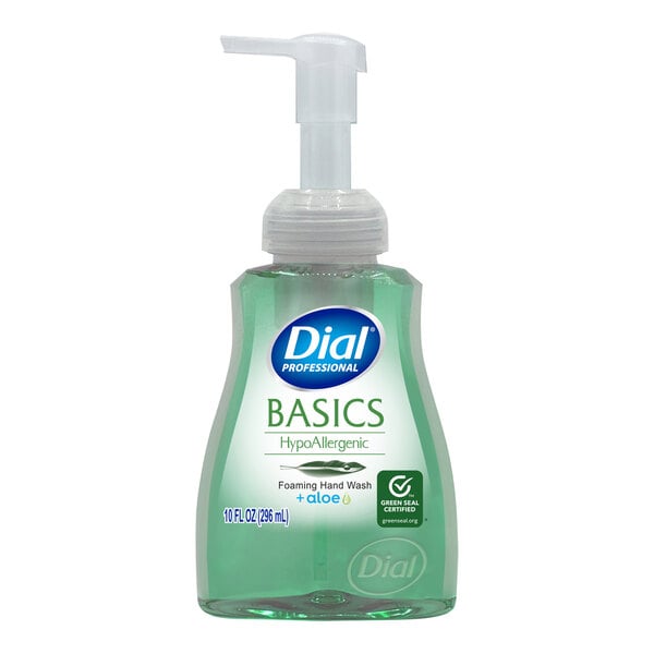 Dial Professional Basics DIA35432 10 oz. Hypoallergenic Foaming Hand Soap with Pump - 8/Case