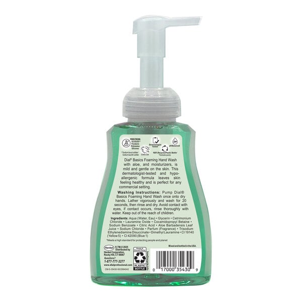 Dial Professional Basics DIA35432 10 oz. Hypoallergenic Foaming Hand Soap with Pump - 8/Case