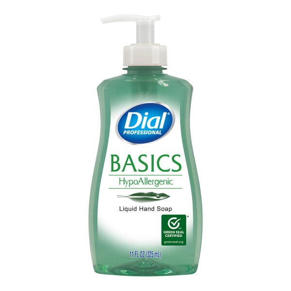 Dial Professional Basics DIA35488 11 oz. Hypoallergenic Liquid Hand Soap with Pump - 12/Case