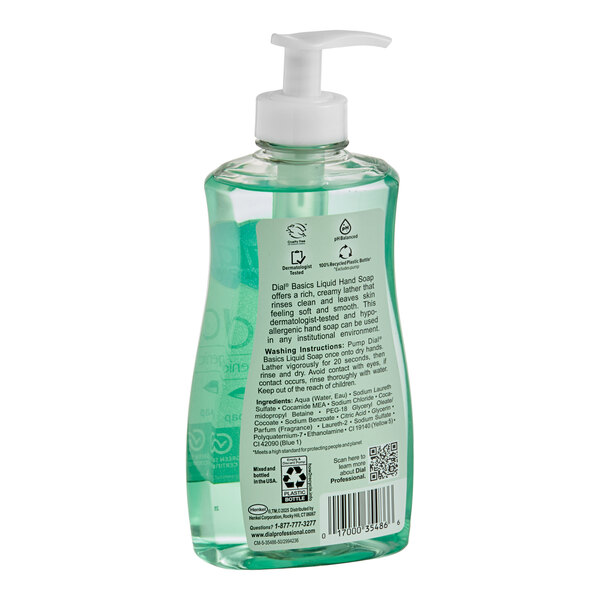 Dial Professional Basics DIA35488 11 oz. Hypoallergenic Liquid Hand Soap with Pump - 12/Case