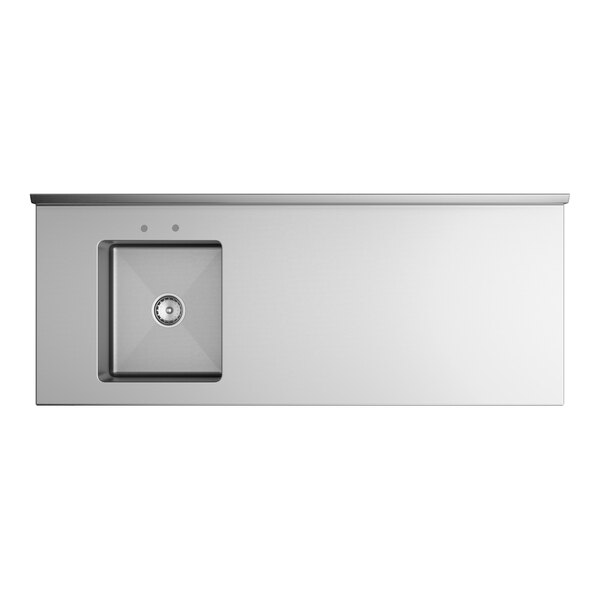 Regency 24" x 60" 16 Gauge Stainless Steel Work Table with Sink and Undershelf - Sink on Left