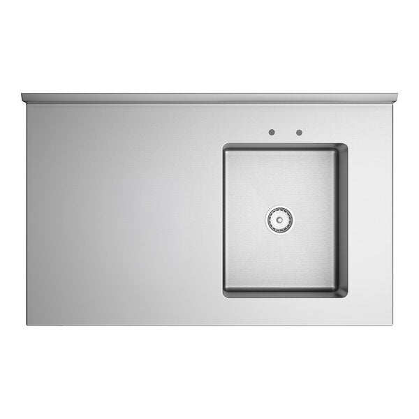 Regency 30" x 48" 16 Gauge Stainless Steel Work Table with Sink and Undershelf - Sink on Right