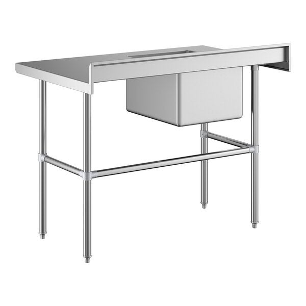 Regency 30" x 48" 16 Gauge Stainless Steel Work Table with Left Sink and Cross Bracing
