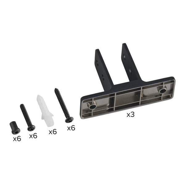 Lavex 712UPHRDWRBLK Mounting Hardware for Matte Black Urinal Partitions