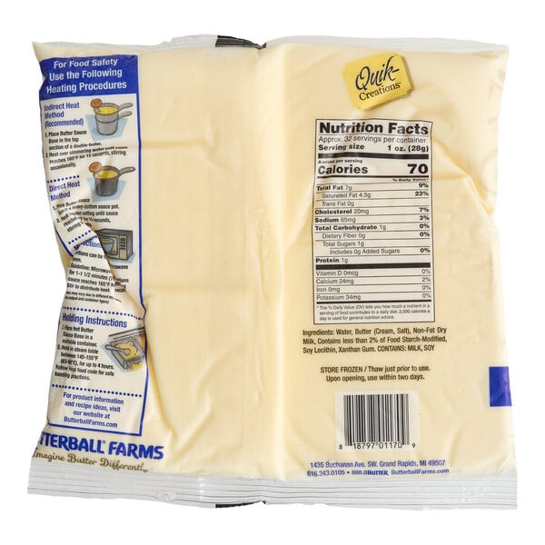 A 2-pound package of Butterball Farms Quik-Creations Ready-to-Use Premium Butter Sauce Base.