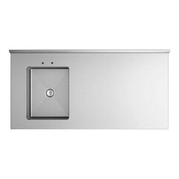 Regency 30" x 60" 16 Gauge Stainless Steel Work Table with Sink and Undershelf - Sink on Left