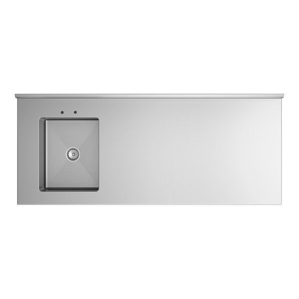 Regency 30" x 72" 16 Gauge Stainless Steel Work Table with Sink and Undershelf - Sink on Left