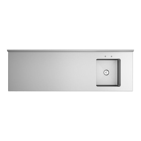 Regency 24" x 72" 16 Gauge Stainless Steel Work Table with Sink and Undershelf - Sink on Right