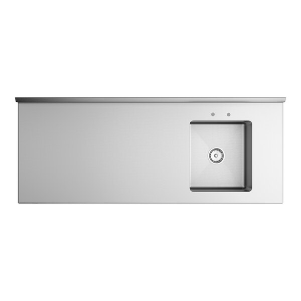 Regency 24" x 60" 16 Gauge Stainless Steel Work Table with Sink and Undershelf - Sink on Right