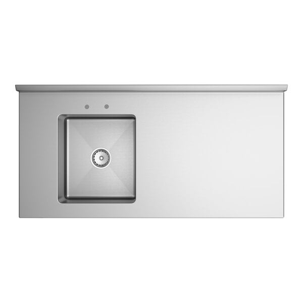 Regency 24" x 48" 16 Gauge Stainless Steel Work Table with Sink and Undershelf - Sink on Left