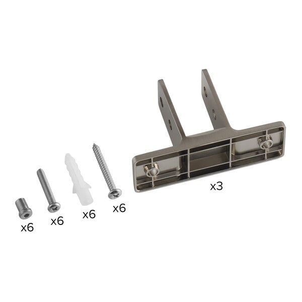 Lavex 712UPHRDWRSILV Mounting Hardware for Stainless Steel Urinal Partitions