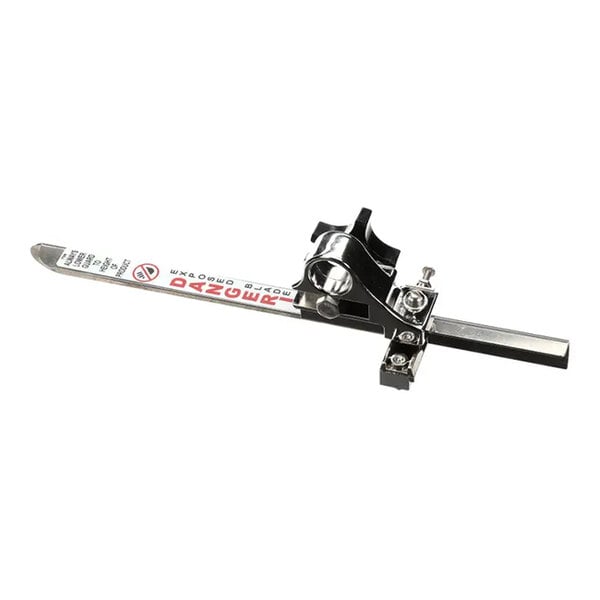 A metal finger lift assembly with an attached saw guard for use with Biro meat saws.