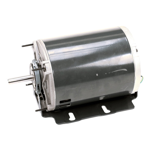 A cylindrical electric motor with a metal mounting base and a protruding shaft, labeled as Accurex 300208 Motor,48,Me,048S17D2058.