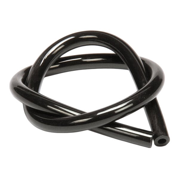 A length of black plastic tubing with a 1/4 inch outer diameter and 1/8 inch inner diameter.