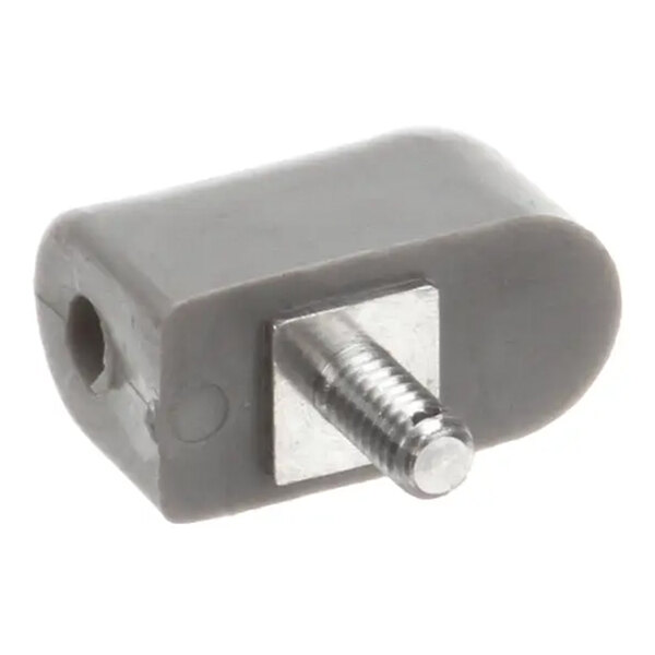 A right hand safety cover hinge with a metal screw and a gray plastic body.