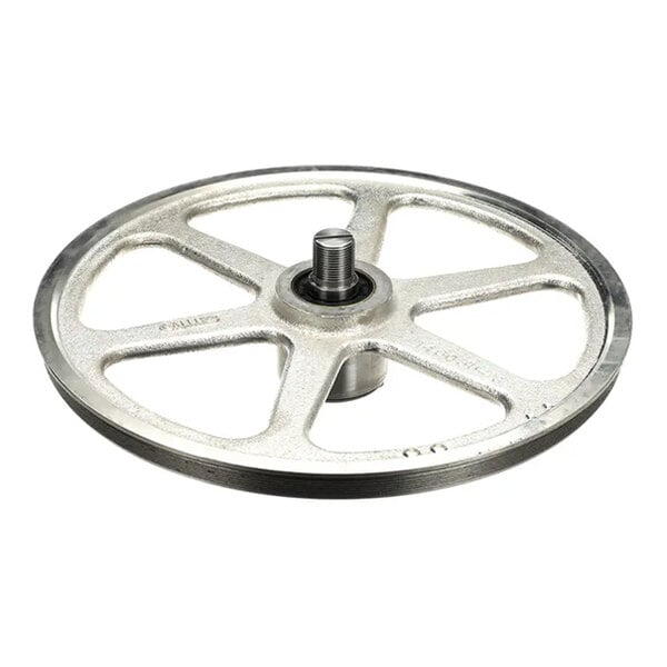 An upper wheel assembly with six spokes, designed for use in Biro equipment.