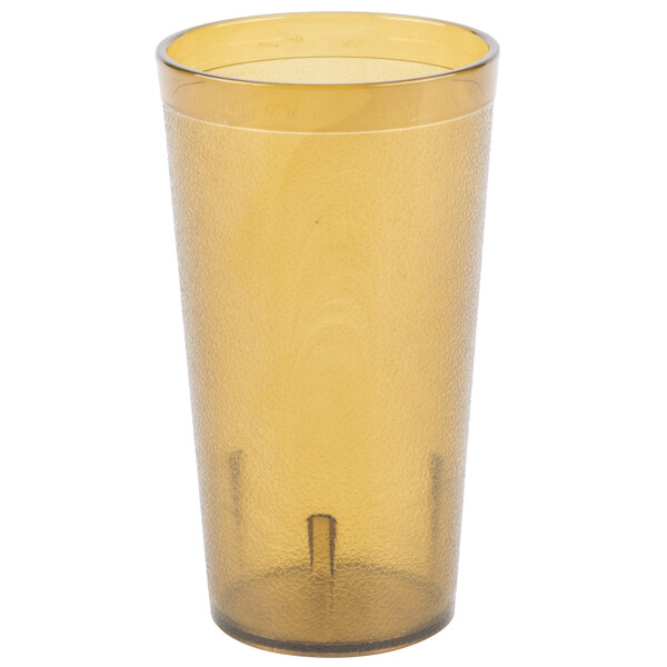 A brown Carlisle plastic tumbler on a white background.