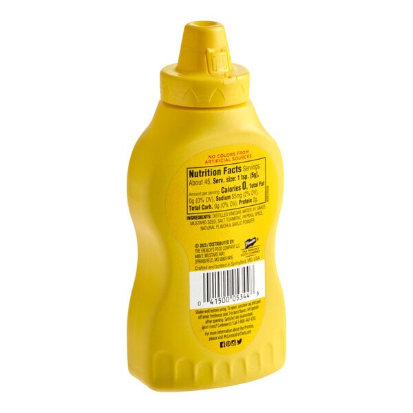 French's Classic Yellow Mustard Squeeze Bottle 8 oz. - 12/Case