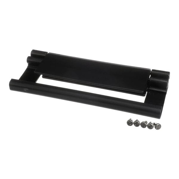 A black 9-inch latch kit with four screws, designed for use with Cambro products.
