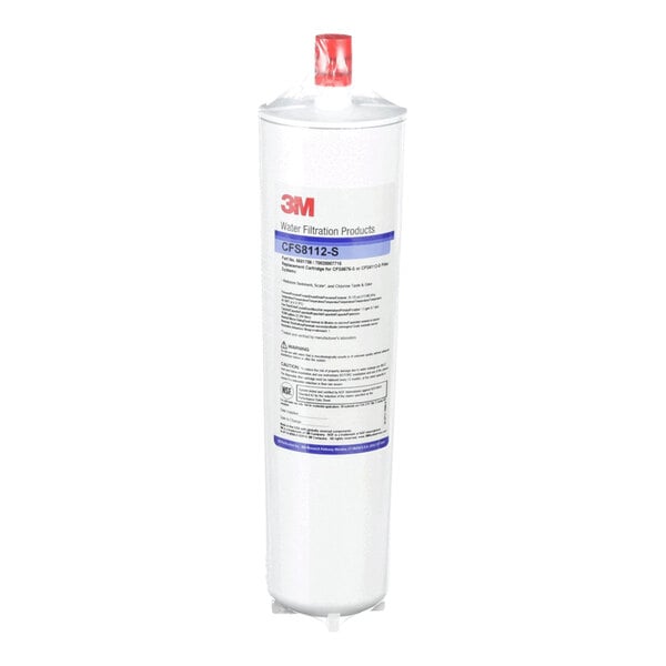A cylindrical 3M water filtration cartridge labeled CFS8112-S.