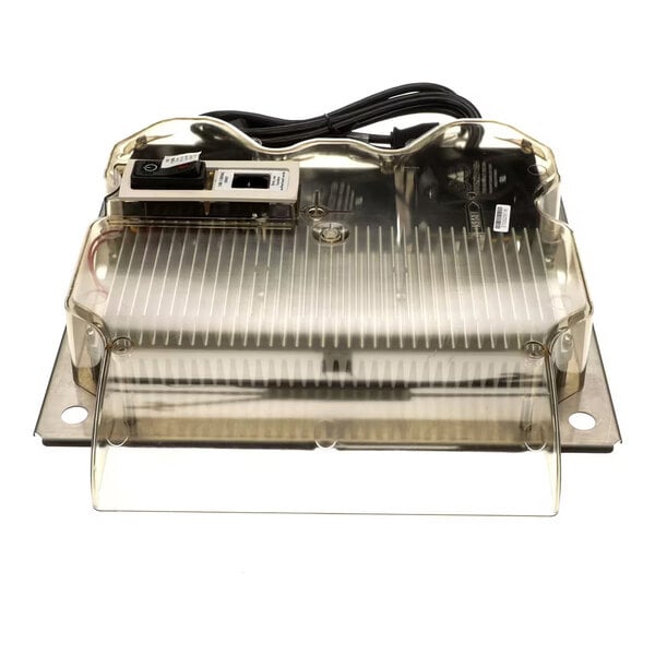 A large Cambro H10025 electric heater kit with a transparent cover and attached power cord.