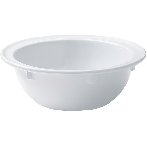 A white GET SuperMel bowl with a white rim.
