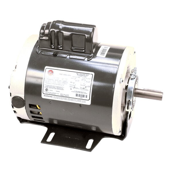 A black and silver electric motor with a mounting base and a protruding shaft, labeled as an Accurex 329333 Motor, 56, Nidec 1893.