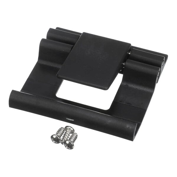 A black Cambro H17017 door latch with two accompanying screws.