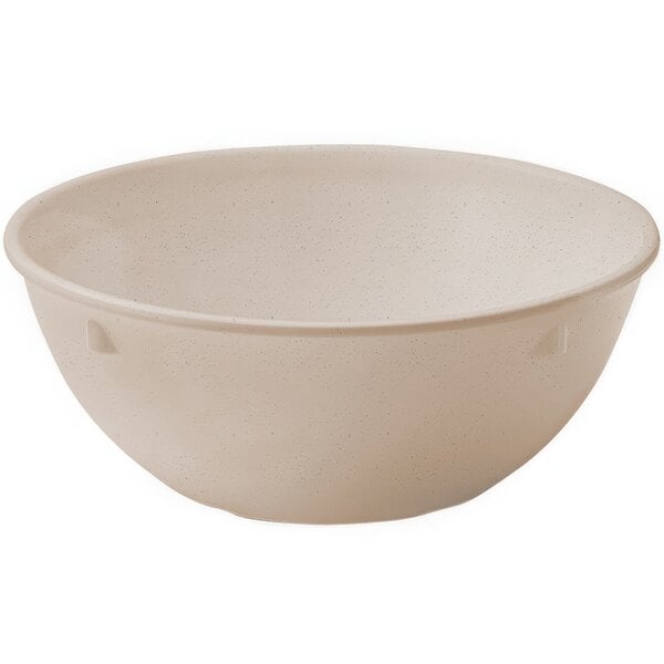 A sandstone GET supermel bowl with a white background.