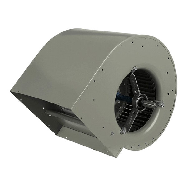 A metal blower housing and wheel assembly with a 3/4 inch shaft.