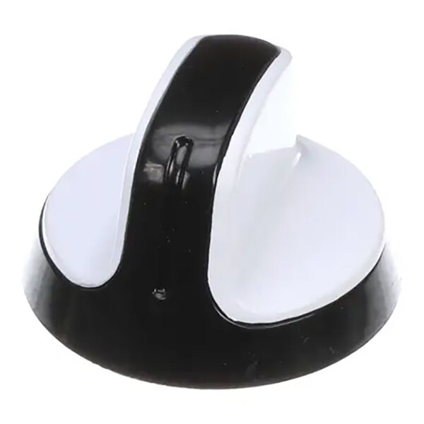 A black and white replacement control knob for appliances.