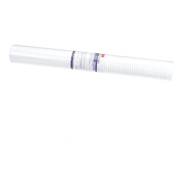 A cylindrical 3M water filter cartridge with a white ribbed exterior and product labeling.