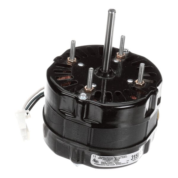 A black electric motor with a central shaft and attached wiring, labeled as Accurex 315035 Mtr,Mc,F0420B4380.