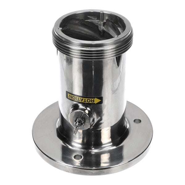 A stainless steel bowl component for a Biro food processing machine.