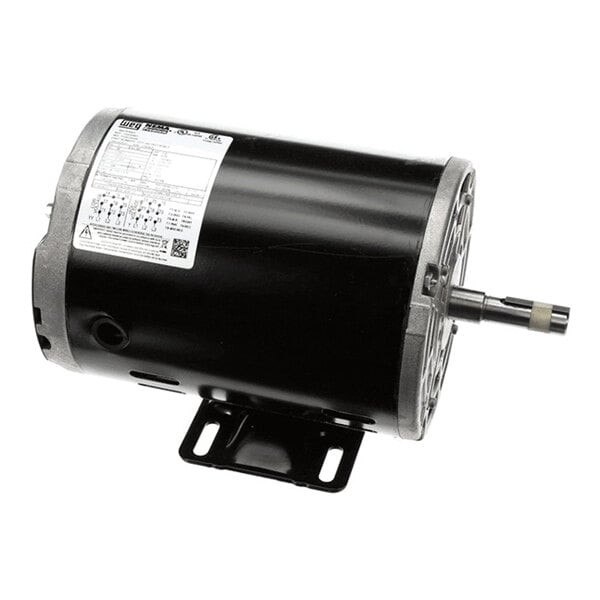 A black cylindrical electric motor with a mounting base and a protruding shaft, labeled as an Accurex 315264 model.