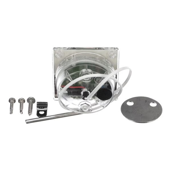 A Cambro H17015 solar thermometer with mounting hardware and accessories.