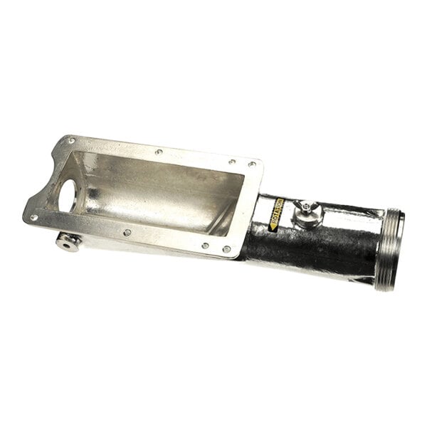 A metal bowl with plate pins designed for the Biro AFMG24 meat grinder.