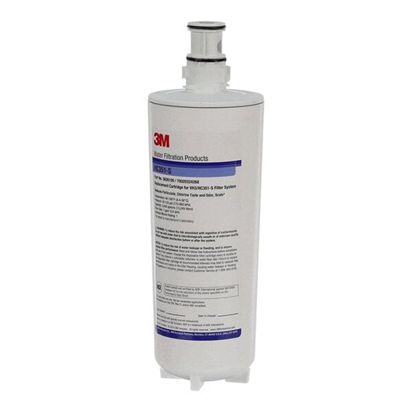 A cylindrical 3M water filter cartridge labeled HC351-S for water filtration systems.