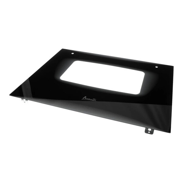 An outer oven door glass panel for an Avanti appliance.