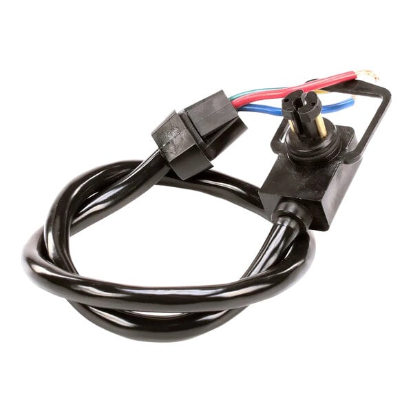 A black LED shelf plug harness with exposed wires and connectors.