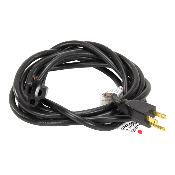 A large gray housekeeping cart with locking doors, three shelves, and two yellow side bags.