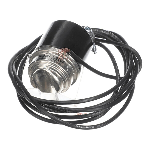 A round, straight-sided aluminum cake or deep dish pizza pan.