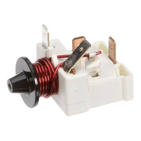 A Hoshizaki 4A3113-01 start relay with a white plastic base, copper coil, and metal terminals.