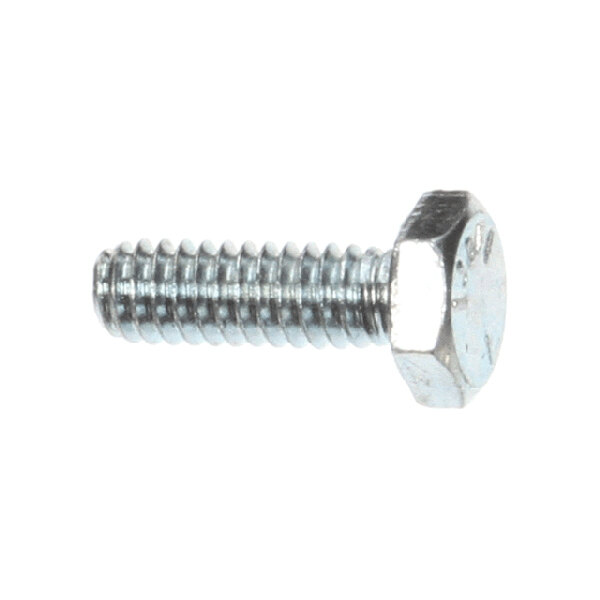 A zinc-plated hex bolt with 1/4-20 thread size and 3/4 inch length.