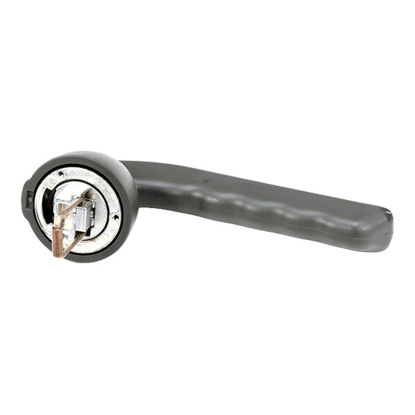 A gray outer handle assembly with a built-in lock and key, designed for Giorik equipment models 061, 062, and 10.
