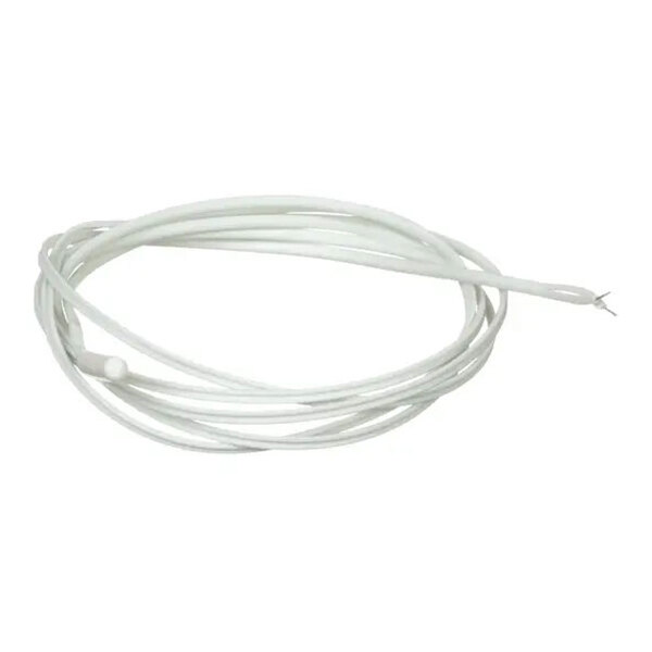 A coiled white probe wire with exposed ends.
