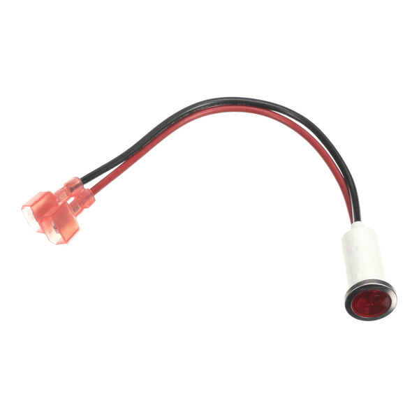 An LED indicator light assembly with attached wiring and connectors.