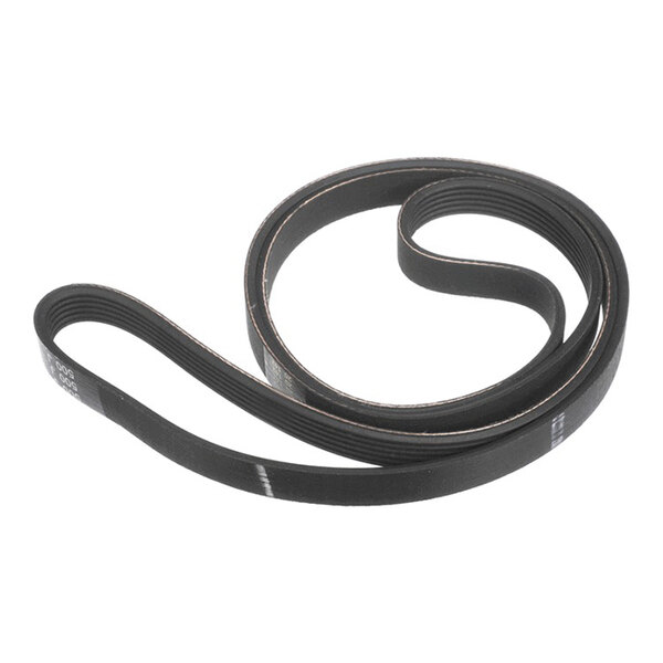 A black Frosty Factory F1037 replacement belt for machinery.