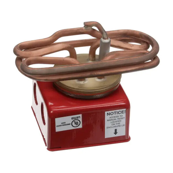 An immersion heater with copper tubing and a red base, designed for 3000W 208V use.