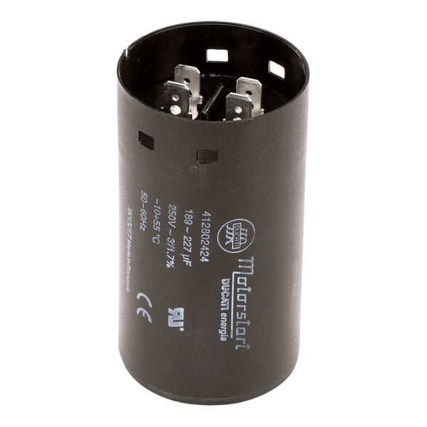 A cylindrical black Electrolux Professional 0H1034 capacitor with metal terminals on top.